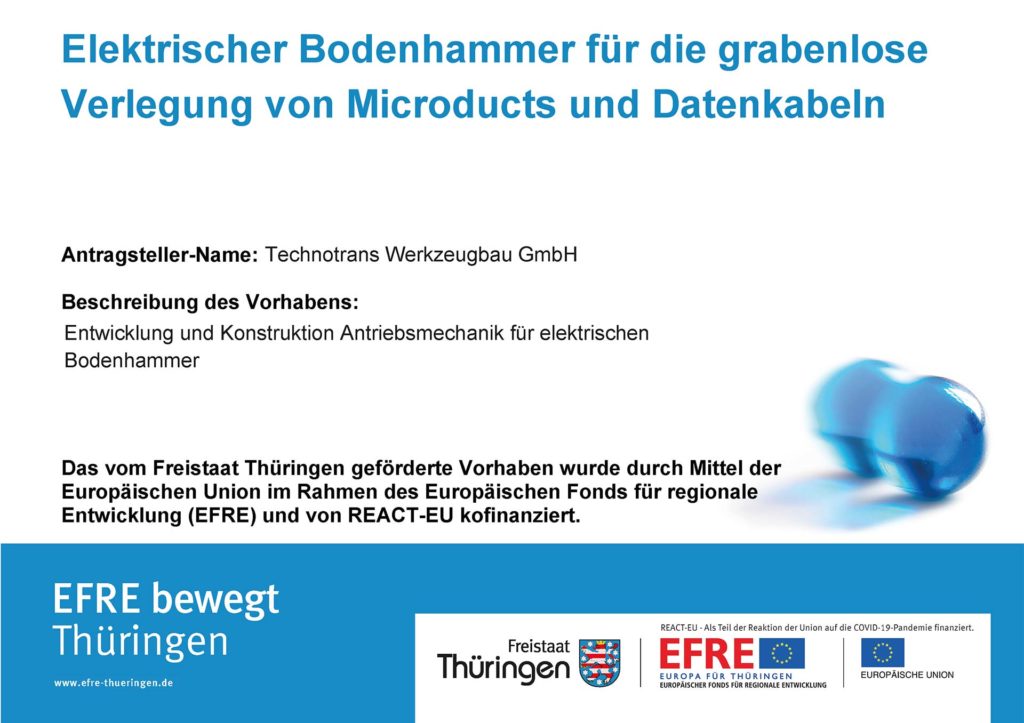 EFRE-Plakat Technotrans – Elektrischer Bodenhammer